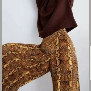 ZARA snakeskin cullotes wide leg pants small